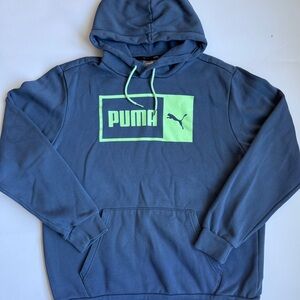 Mens Classic Athletic Puma Blue 
Pullover Hoodie Sweater Size Large